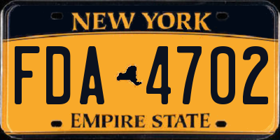 NY license plate FDA4702
