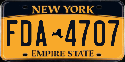 NY license plate FDA4707