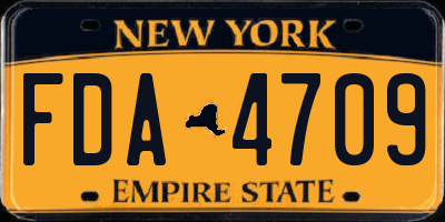 NY license plate FDA4709