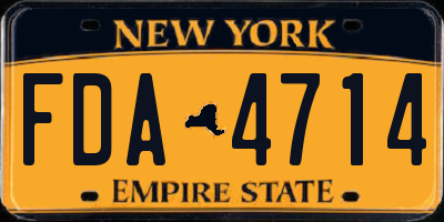 NY license plate FDA4714