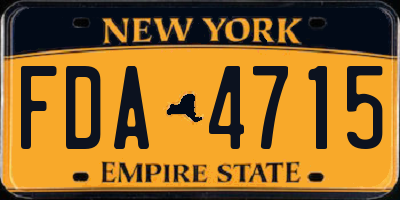 NY license plate FDA4715