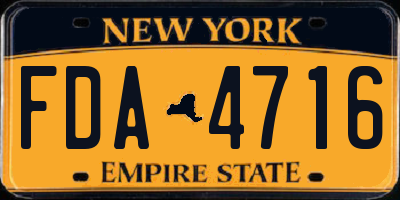 NY license plate FDA4716