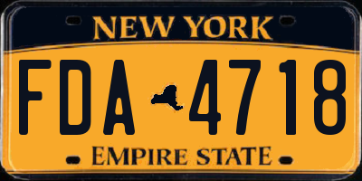 NY license plate FDA4718