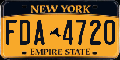 NY license plate FDA4720