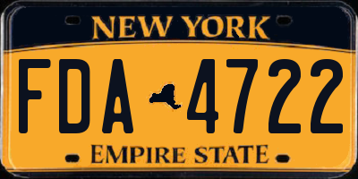 NY license plate FDA4722