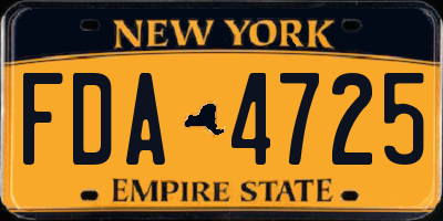 NY license plate FDA4725