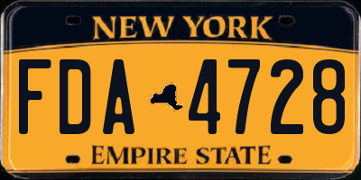 NY license plate FDA4728