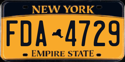 NY license plate FDA4729
