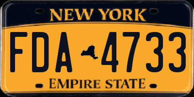 NY license plate FDA4733