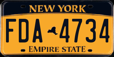 NY license plate FDA4734