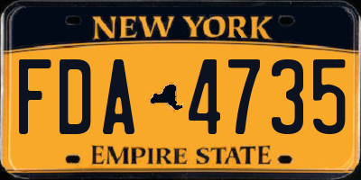NY license plate FDA4735