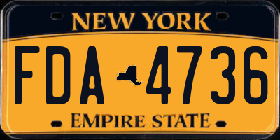 NY license plate FDA4736