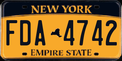 NY license plate FDA4742