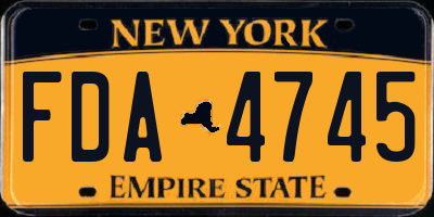 NY license plate FDA4745