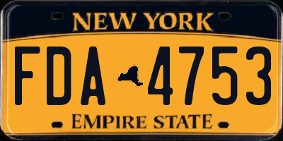 NY license plate FDA4753
