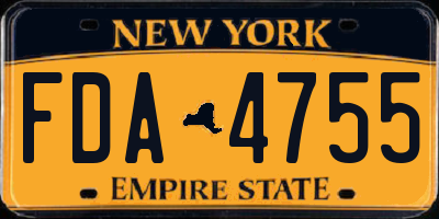 NY license plate FDA4755