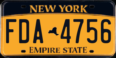 NY license plate FDA4756