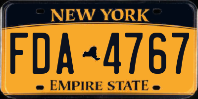 NY license plate FDA4767