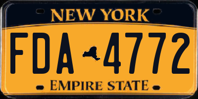 NY license plate FDA4772