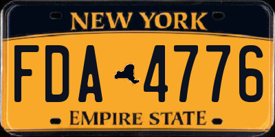 NY license plate FDA4776