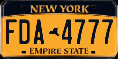 NY license plate FDA4777