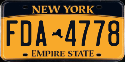 NY license plate FDA4778