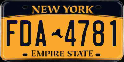 NY license plate FDA4781
