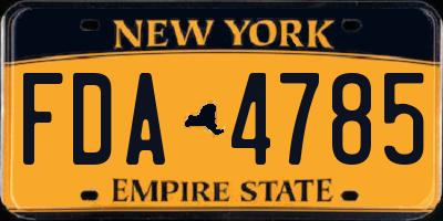 NY license plate FDA4785