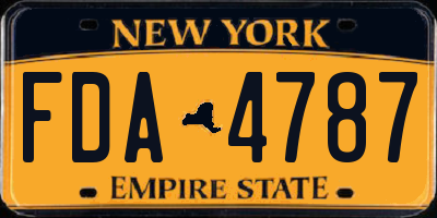NY license plate FDA4787