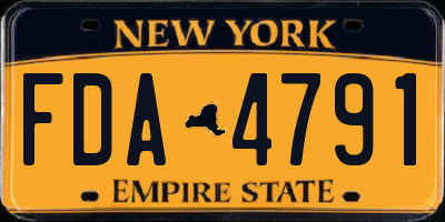 NY license plate FDA4791