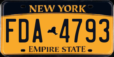 NY license plate FDA4793