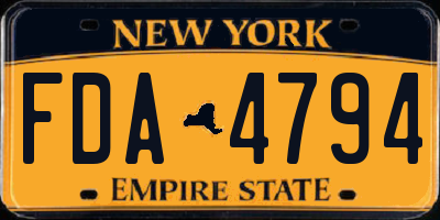 NY license plate FDA4794