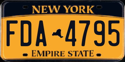 NY license plate FDA4795