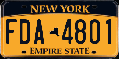 NY license plate FDA4801