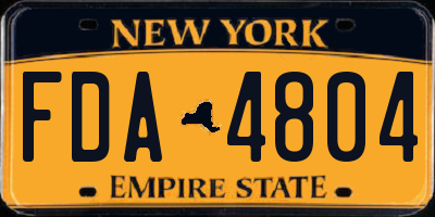 NY license plate FDA4804