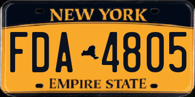 NY license plate FDA4805