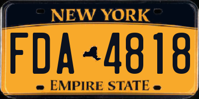 NY license plate FDA4818