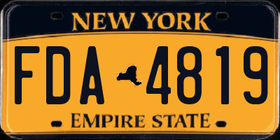 NY license plate FDA4819