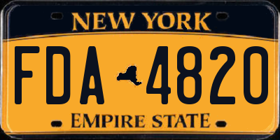 NY license plate FDA4820