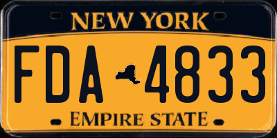 NY license plate FDA4833