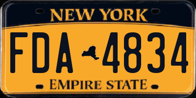 NY license plate FDA4834