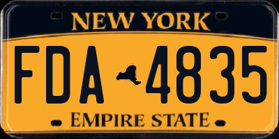NY license plate FDA4835