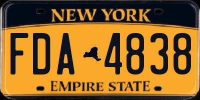 NY license plate FDA4838