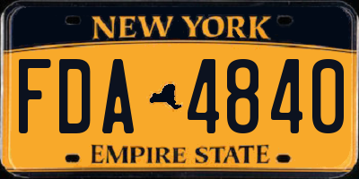 NY license plate FDA4840