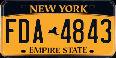 NY license plate FDA4843