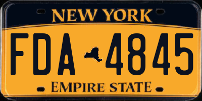 NY license plate FDA4845