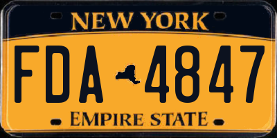 NY license plate FDA4847