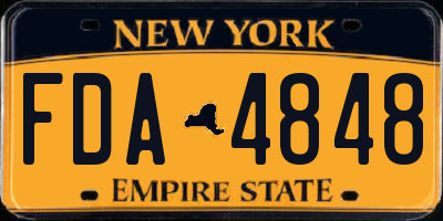 NY license plate FDA4848