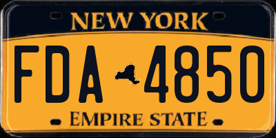 NY license plate FDA4850