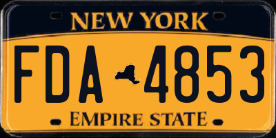 NY license plate FDA4853